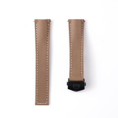 Genuine TAG Heuer Aquaracer Sand Beige Canvas Strap 21.5mm | FC6383 / FC5069 Black Titanium Clasp