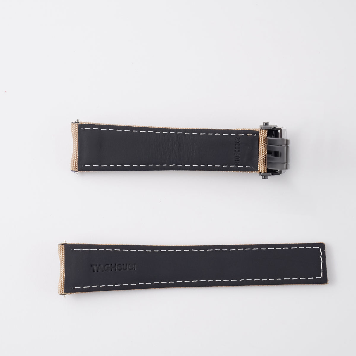 Genuine TAG Heuer Aquaracer Sand Beige Canvas Strap 21.5mm | FC6383 / FC5069 Black Titanium Clasp