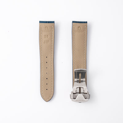 Genuine Omega Aqua Terra 20mm Blue Alligator Strap & Steel Deployant Clasp | CUZ007554 / 94521893