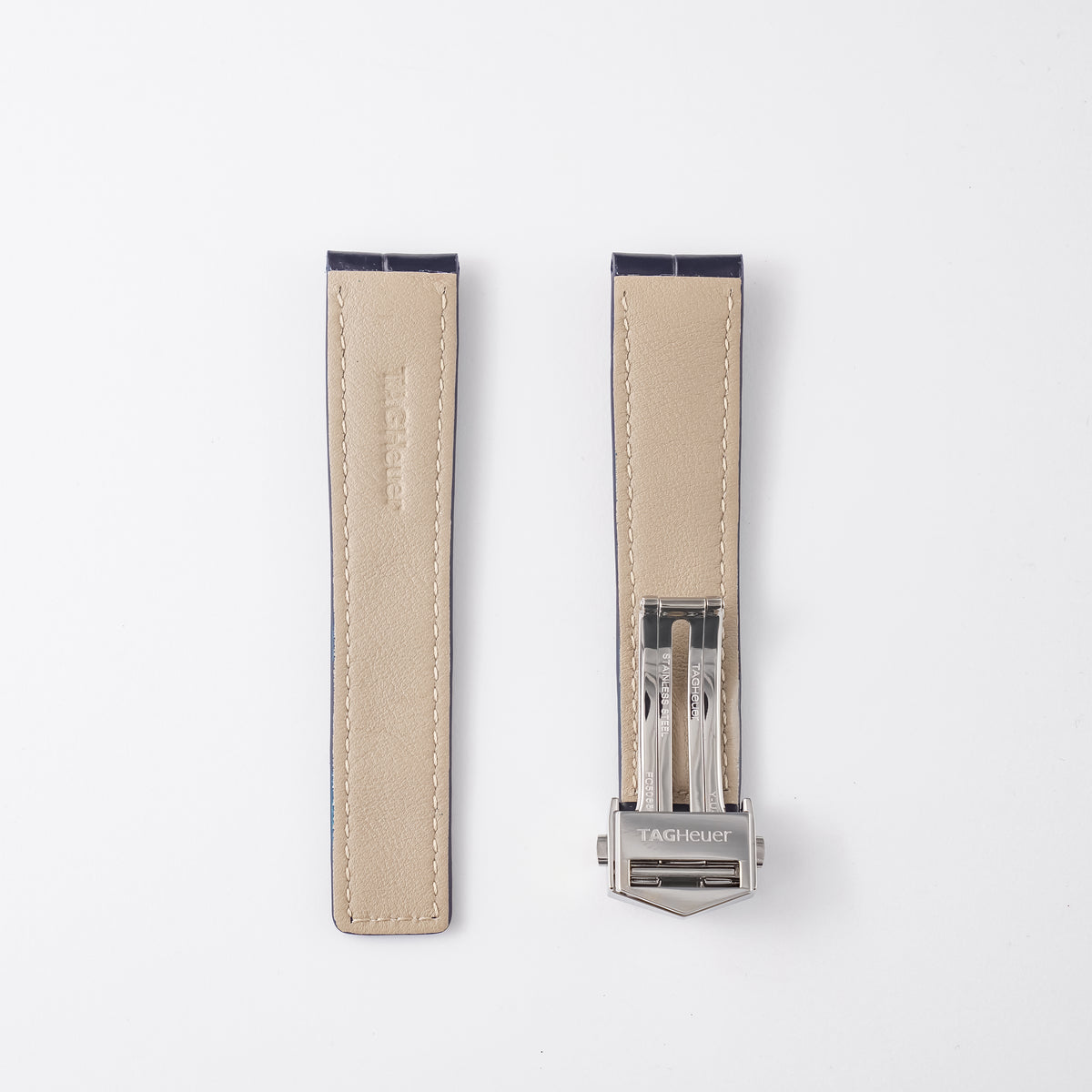 Genuine TAG Heuer Carrera Blue Alligator Leather Strap 20mm / 18mm | FC6292 with Steel Folding Clasp