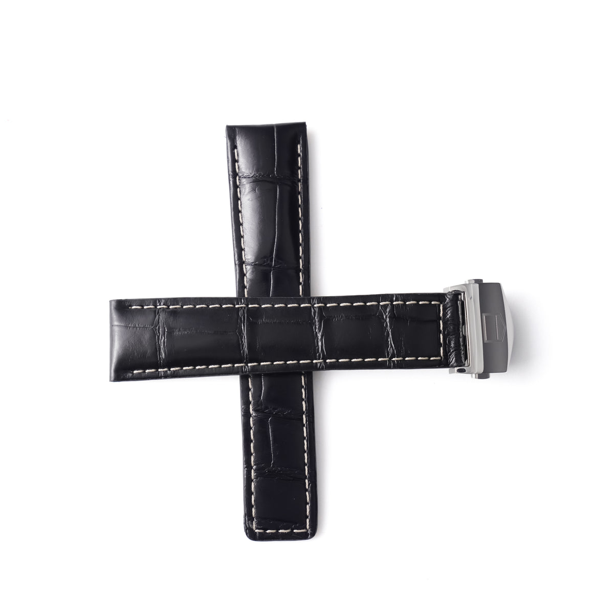 Genuine TAG Heuer Carrera Black Alligator Strap 20mm / 18mm | FC6266 with Steel Folding Clasp