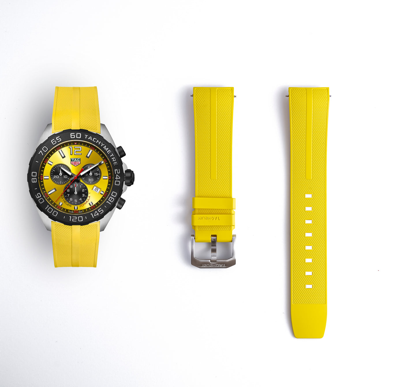 TAG Heuer Formula 1 Yellow Rubber Strap 21.5mm | Genuine OEM FT8054 CAZ101AM