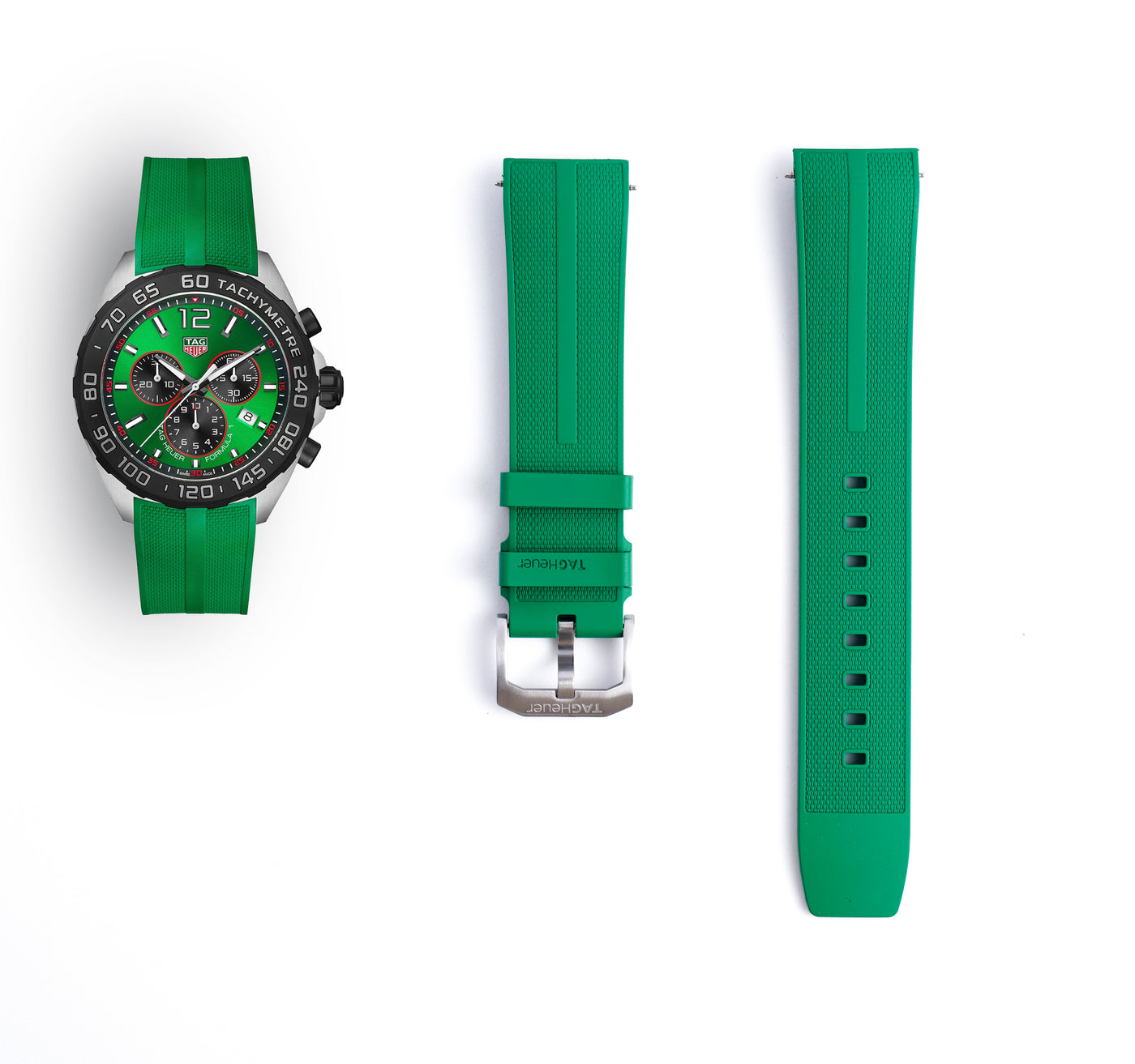 TAG Heuer Formula 1 Green Rubber BT0745 Strap 21.5mm | Genuine OEM CAZ101AP