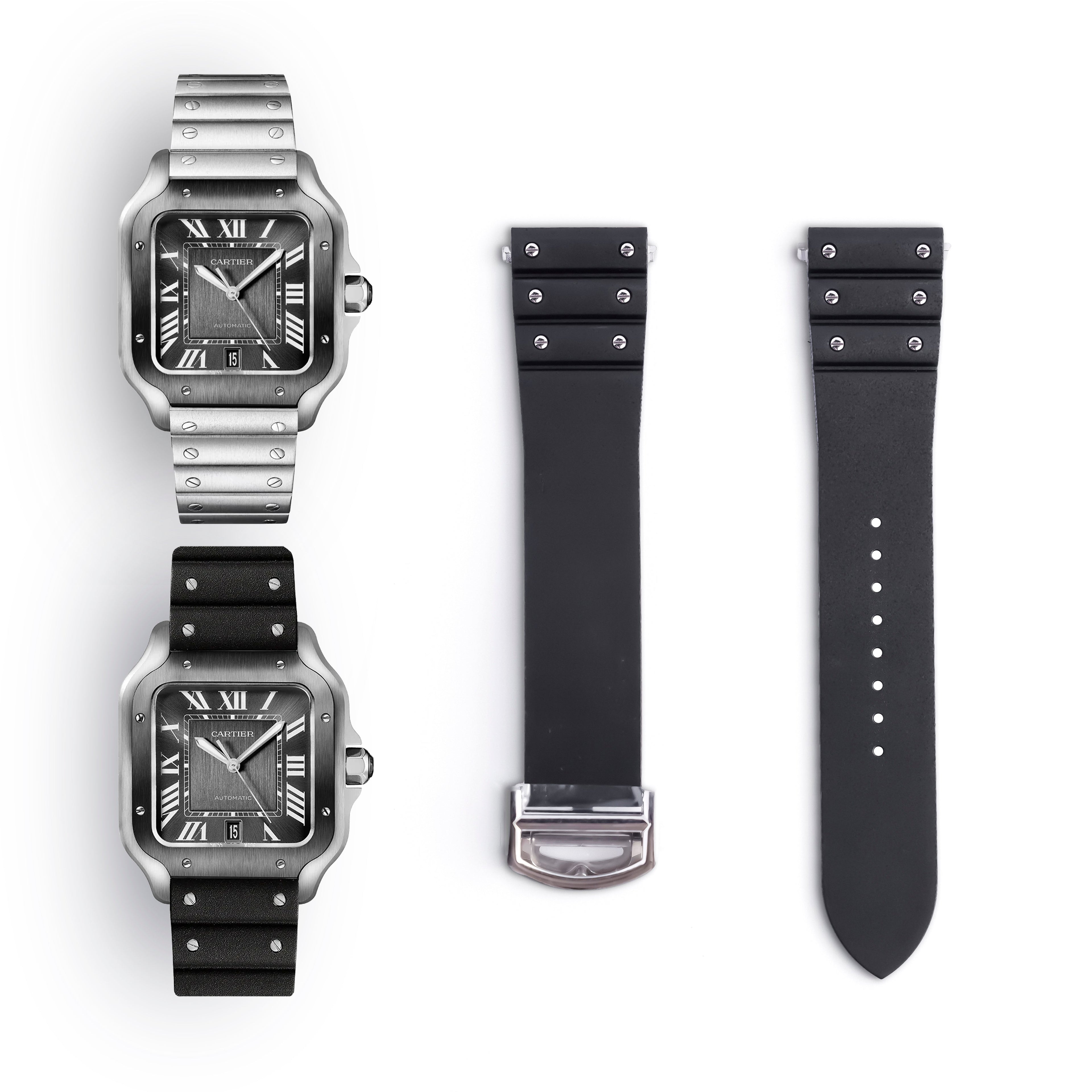 Santos Rubber Strap | 21mm Black | WSSA0037 | QuickSwitch Clasp