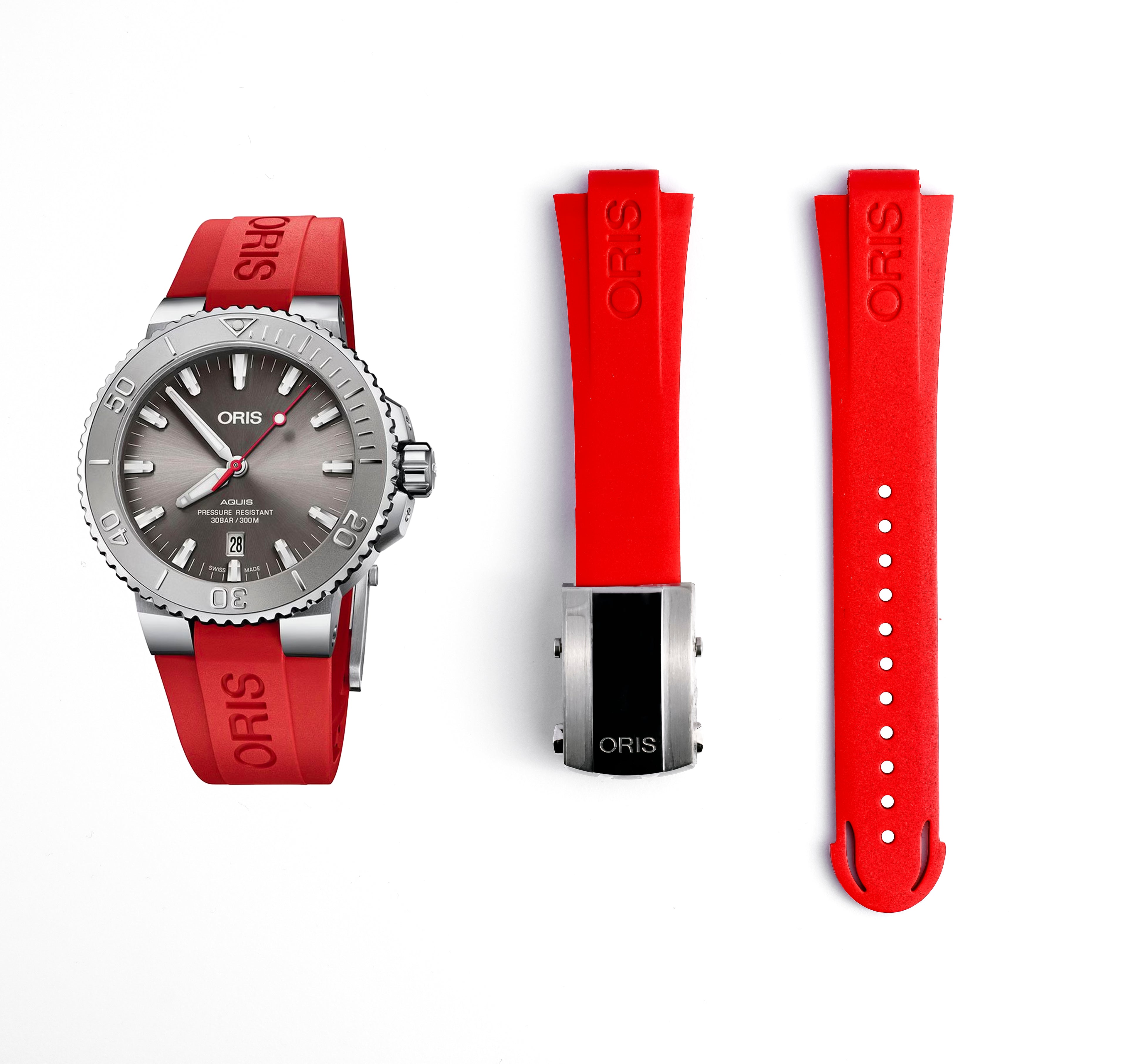 Aquis Rubber Strap | 24mm Red | 07 4 24 66EB | Model 7730