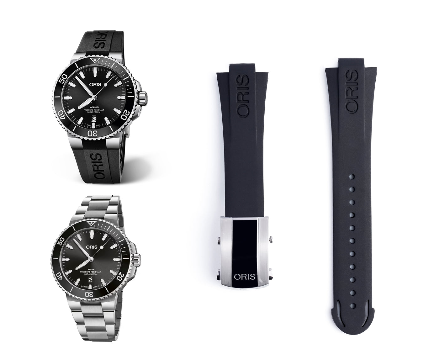 Aquis Rubber Strap | 24mm Black | 07 4 24 | 7730 7733 7743 7754