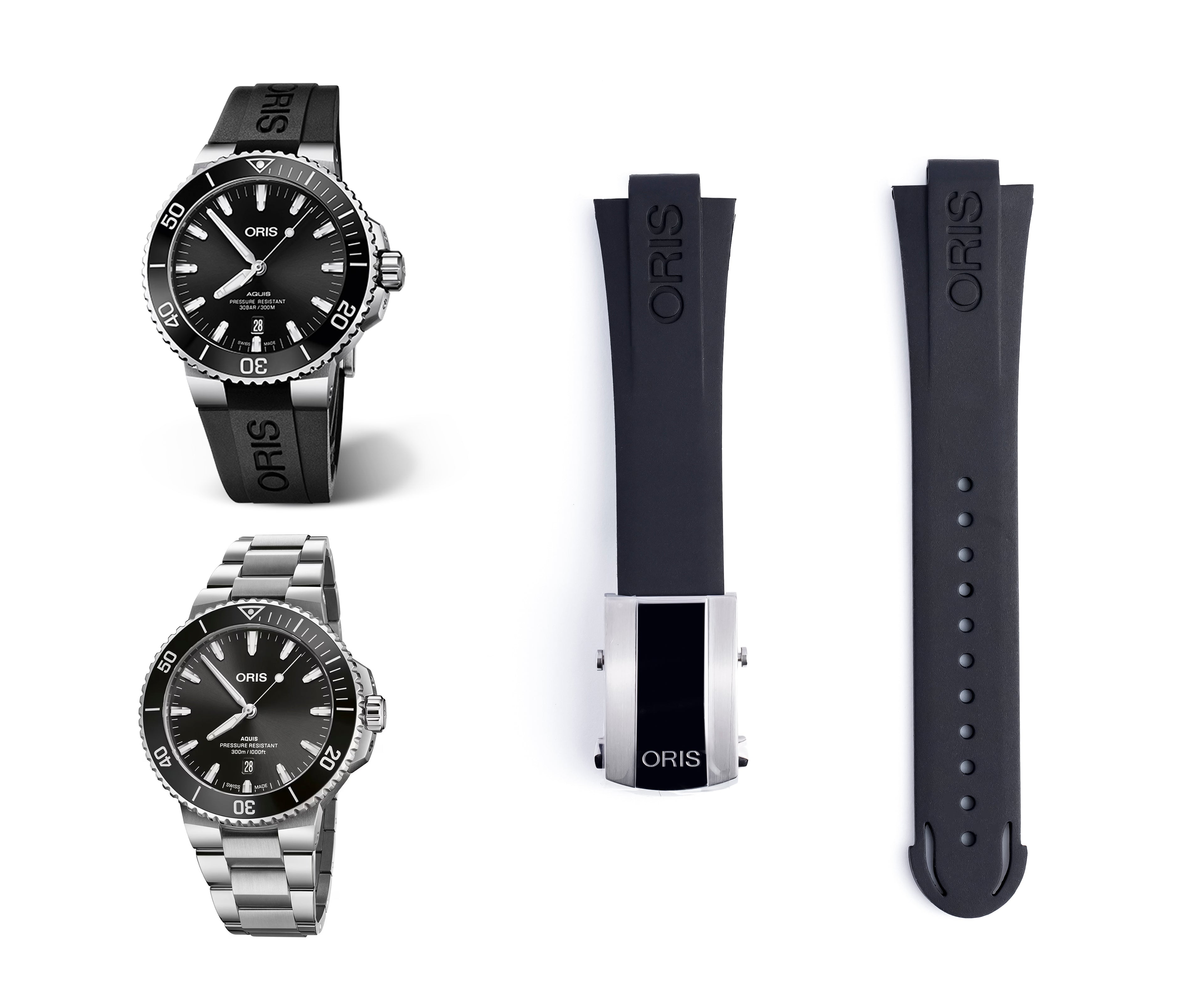 Aquis Rubber Strap | 24mm Black | 07 4 24 | 7730 7733 7743 7754