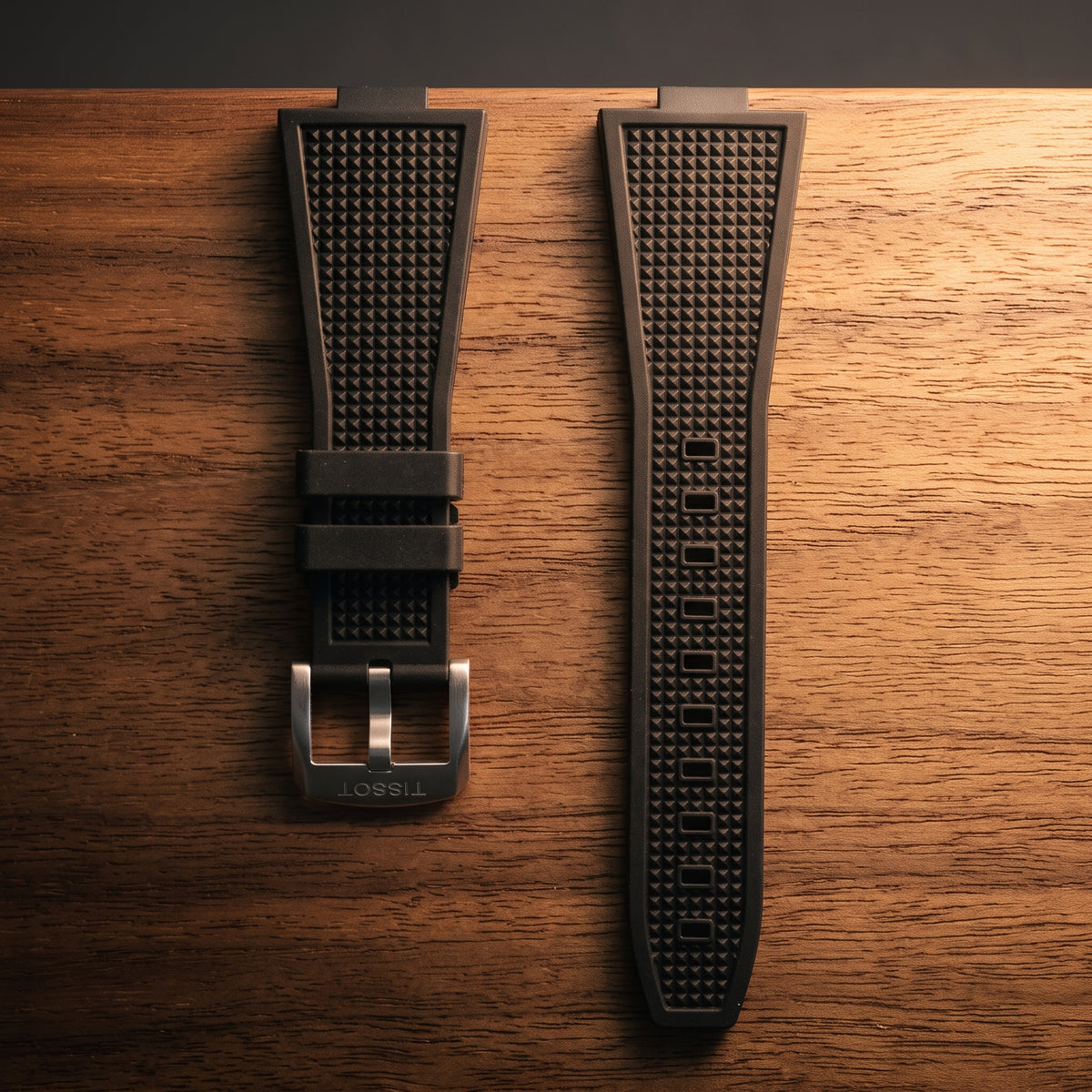 Tissot PRX 40mm Black Waffle-Textured Rubber Strap Fits 40mm  | Genuine OEM T852048462 / T137410A