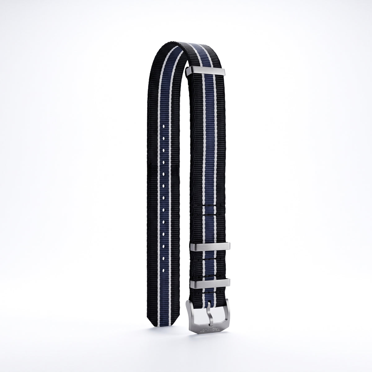 TAG Heuer Formula 1 Blue & Black Striped Nylon NATO Strap 22mm | Genuine OEM FC8197