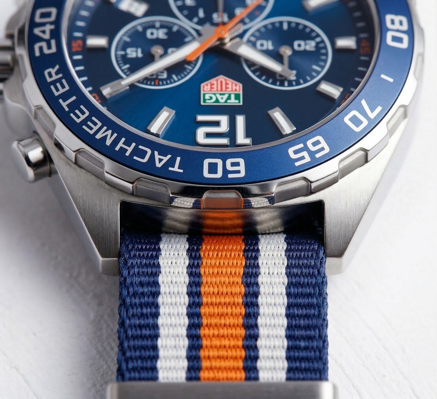 Formula 1 Fabric Strap | 21mm Blue Grey Orange | FC8196