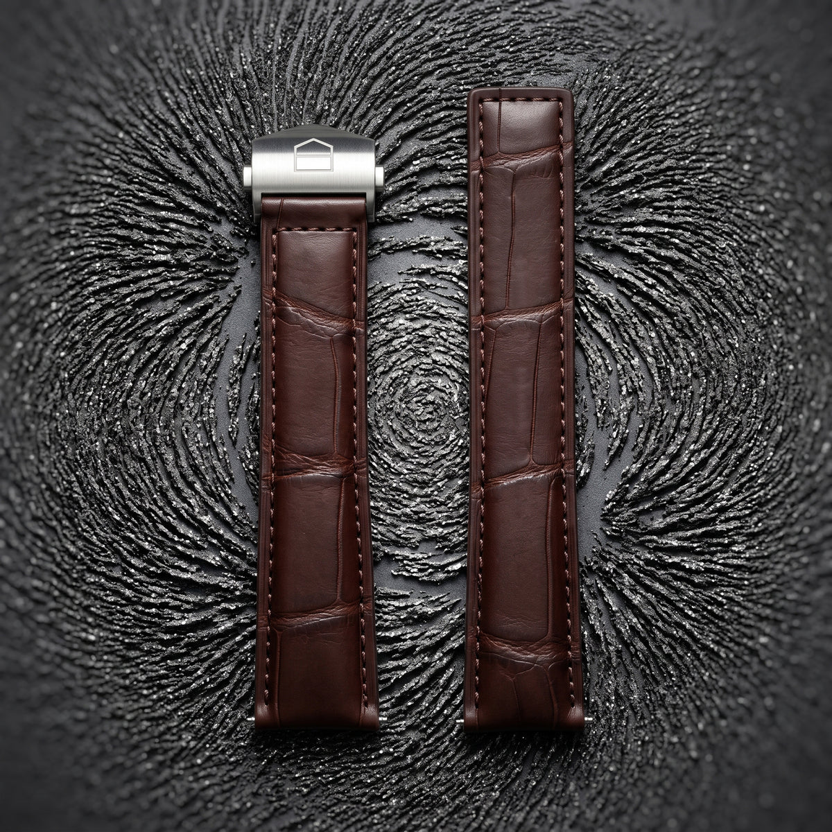 TAG Heuer Aquaracer 43mm Brown Alligator Leather & Rubber Strap 21.5mm | Genuine OEM FC6474 / FC5065