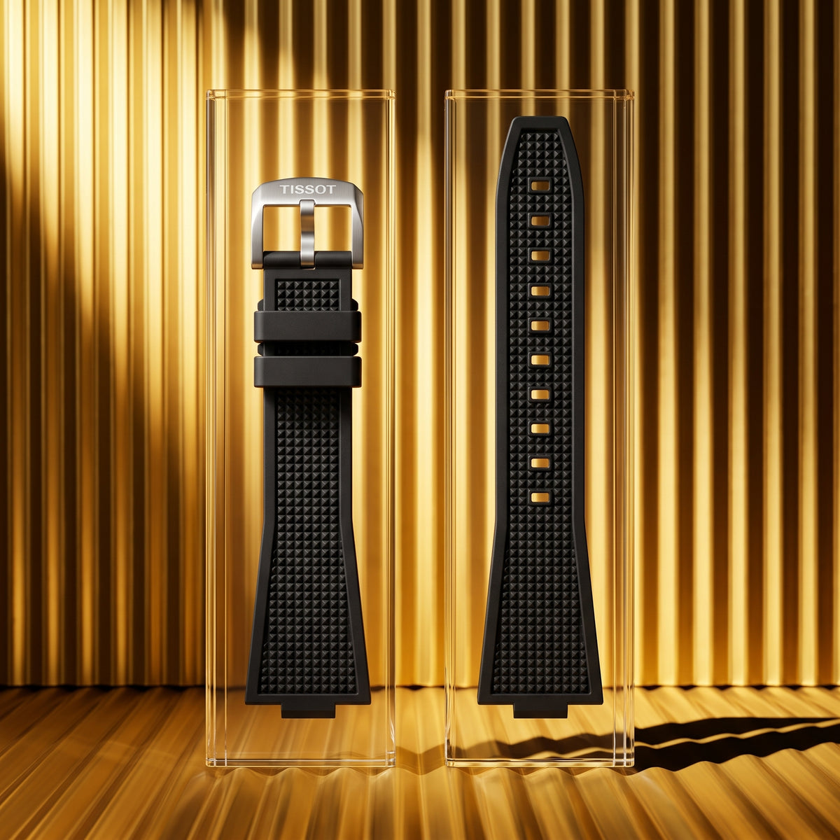 Tissot PRX 40mm Black Waffle-Textured Rubber Strap Fits 40mm  | Genuine OEM T852048462 / T137410A