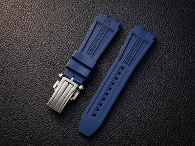Super Chronomat B01 Rubber Strap | 22mm Blue OEM Breitling + Clasp
