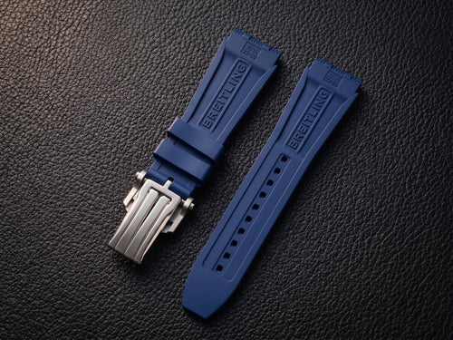 Genuine Breitling Super Chronomat B01 Blue Rubber Strap 22mm with Clasp
