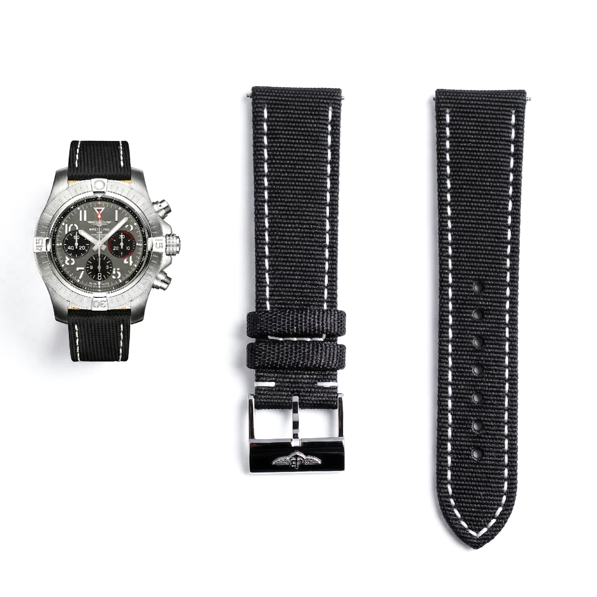 Avenger B01 Leather Strap | 22mm Military Calfskin
