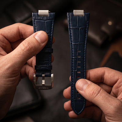 Tissot PRX 40mm Blue Alligator-Embossed Leather Strap | Genuine OEM T852047701 / T640.65 AB