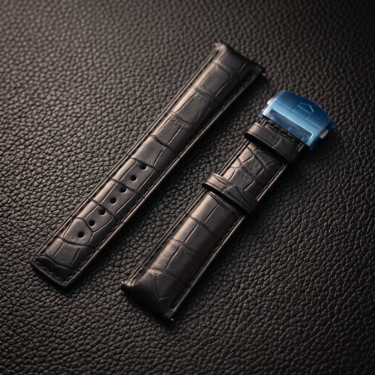 TAG Heuer Carrera 41mm Black Genuine Alligator Leather Strap 20.5mm | Genuine OEM FC6266 / FC5065