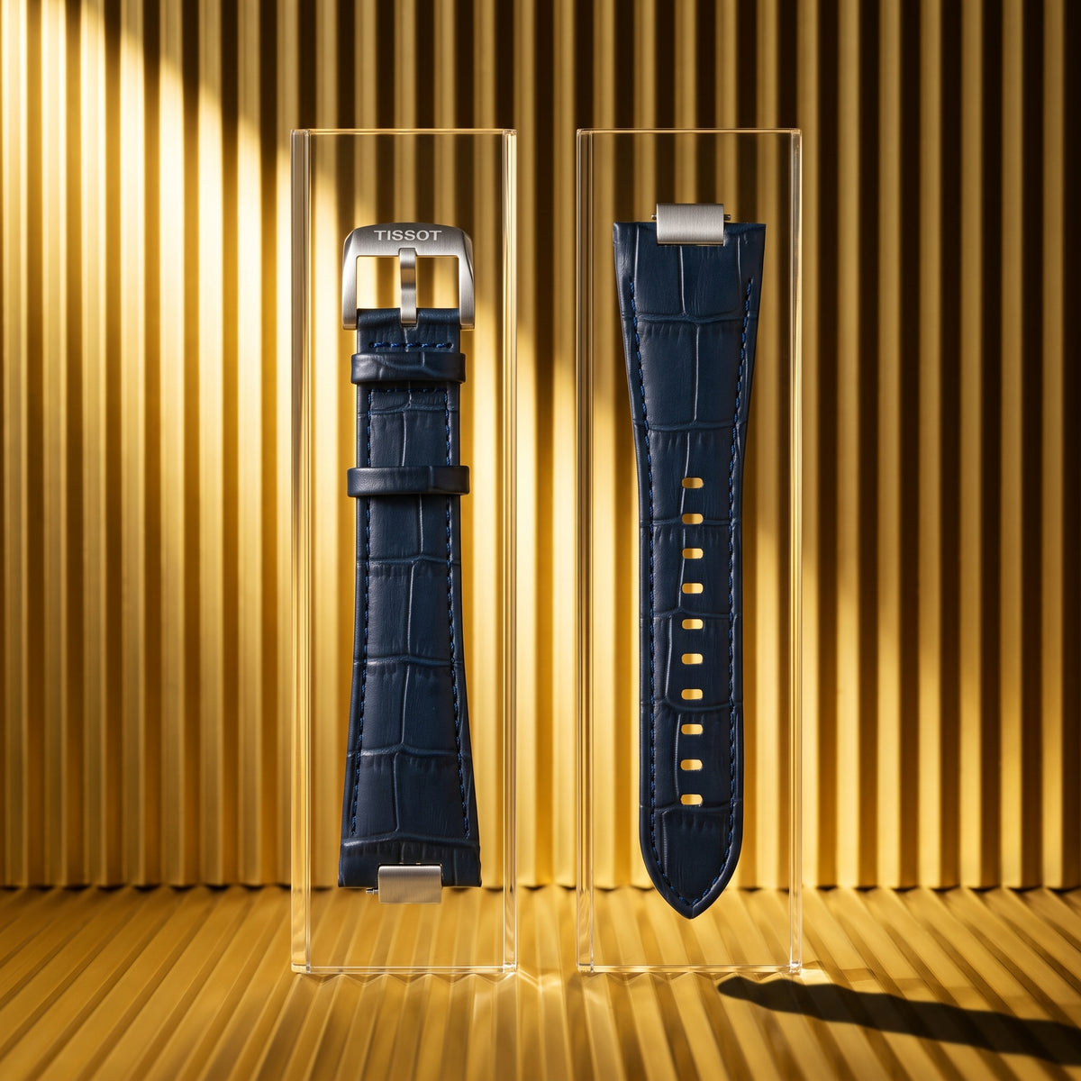 Tissot PRX 40mm Blue Alligator-Embossed Leather Strap | Genuine OEM T852047701 / T640.65 AB