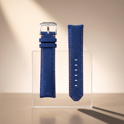 TAG Heuer Formula 1 Blue Suede Calfskin Strap 21.5mm | Genuine OEM FC8243