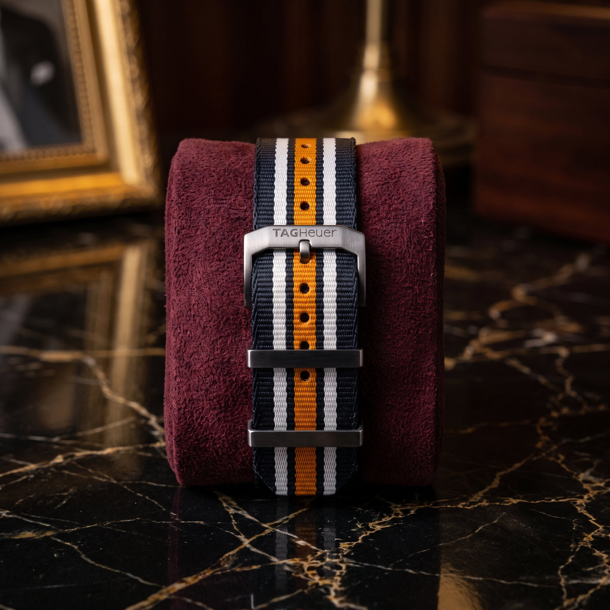 TAG Heuer Formula 1 Blue Grey Orange Fabric Watch Strap 21mm FC8196