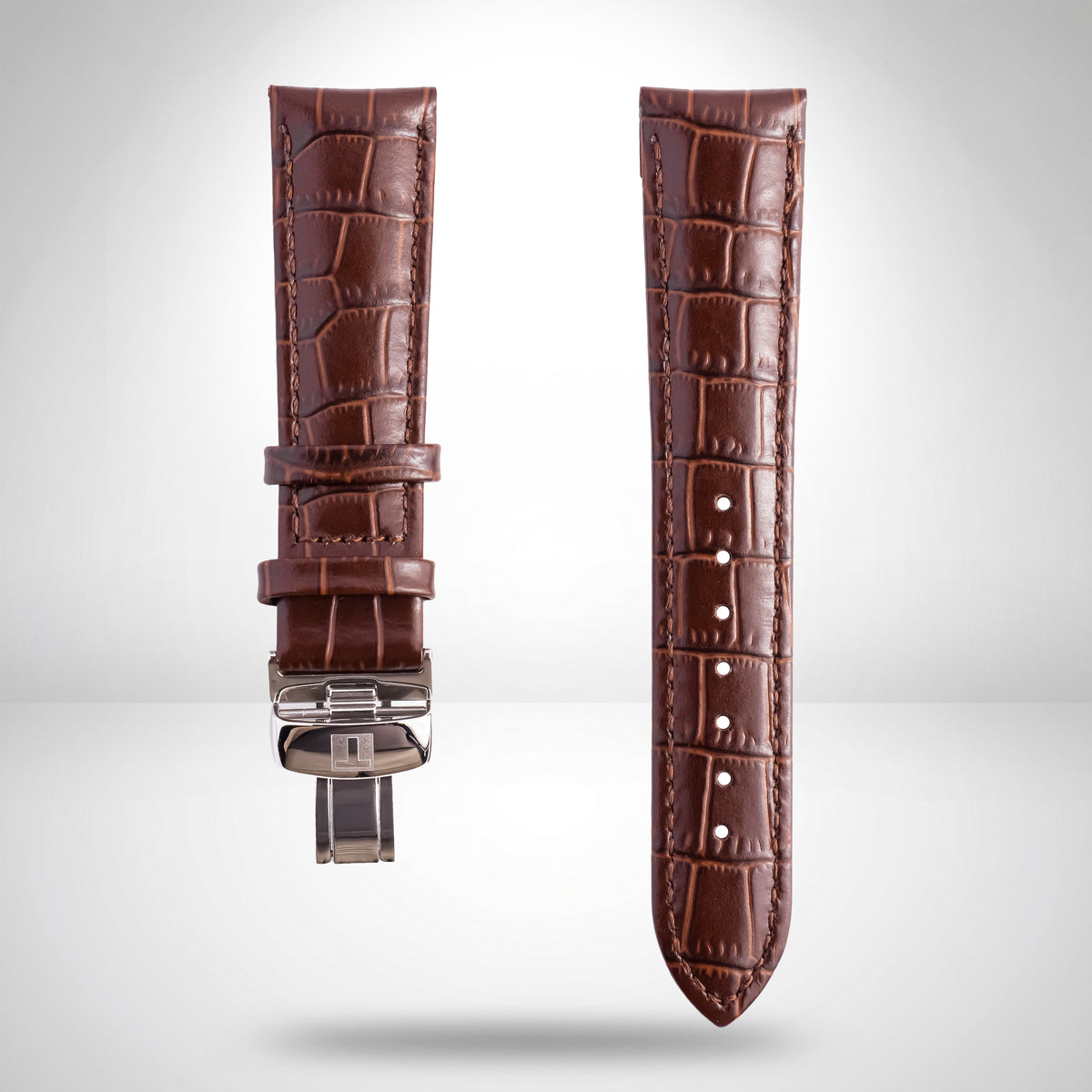 Tissot Gentleman 21mm Brown Leather Strap & Butterfly Clasp | OEM T852035975