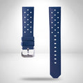 TAG Heuer Formula 1 43mm Blue Perforated Rubber Rally Strap 21.5mm with Pin Buckle | Genuine OEM FT8099