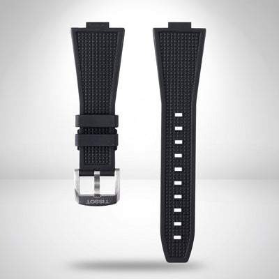 Tissot PRX 40mm Black Waffle-Textured Rubber Strap Fits 40mm  | Genuine OEM T852048462 / T137410A