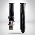 Breitling Black Alligator-Embossed Calfskin Strap 22mm with Folding Clasp | Genuine OEM 435X / A20DSA.6