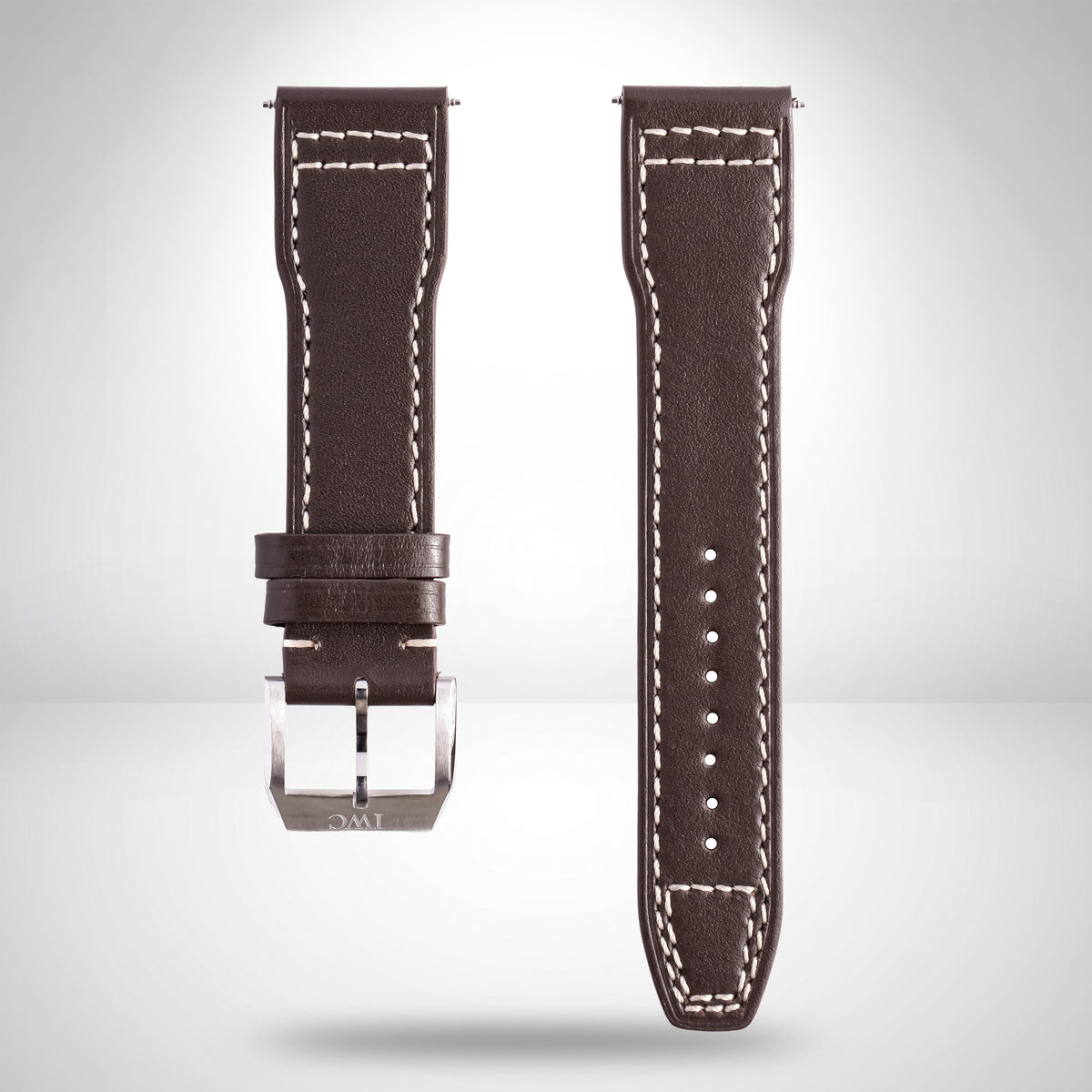 IWC Schaffhausen Brown Santoni Calfskin Pilot Strap 20mm with Tang Buckle | Genuine OEM E06165