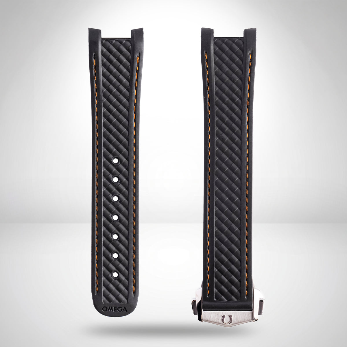 Genuine Omega Aqua Terra 150M 20mm Grey Rubber Strap & Deployant Clasp | OEM 032CVZ007666