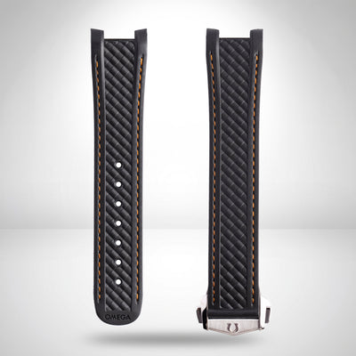 Genuine Omega Aqua Terra 150M 20mm Grey Rubber Strap & Deployant Clasp | OEM 032CVZ007666