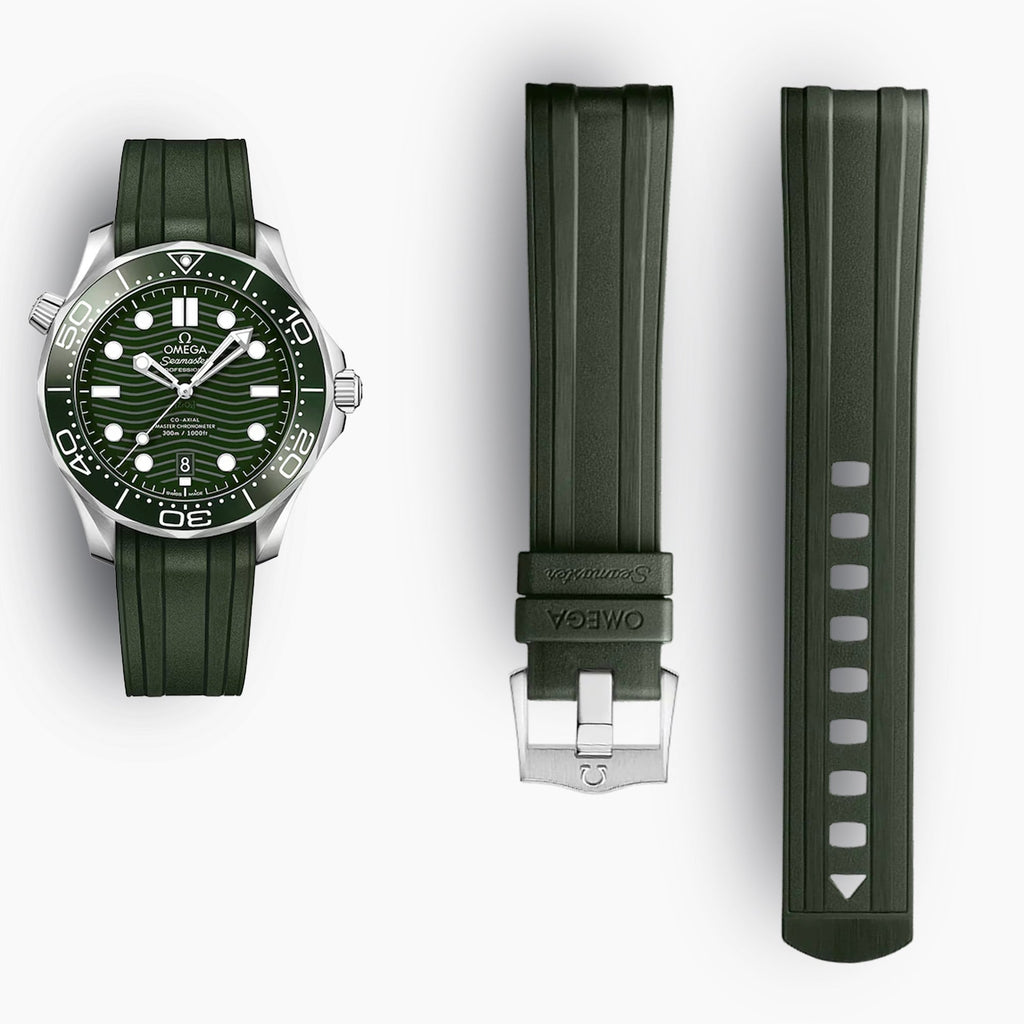 Seamaster Diver 300M Green Rubber Strap | 20mm | 032Z017210
